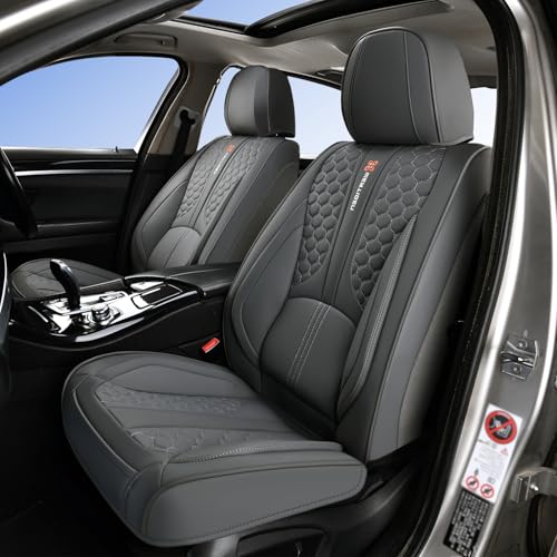 Full Set of Dark Gray Genuine Leather Seat Covers, Universal Fit | Four-Layer Anti-Slip Design with Lumbar Support - color: A_Gray