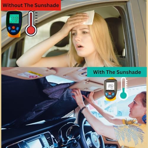 Windshield Sun Shade Compatible for Tesla Model S | Certified 99.87% UVB & 99.02% UVA Car Sun Shade. Award Winning Sunshade - Patented Technology | Car Shades by Kinder Fluff - size: Model S