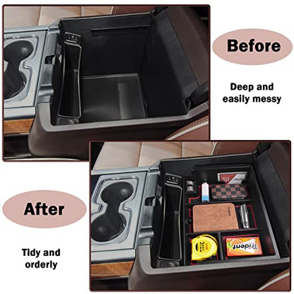 Full coverage Center Console Organizer Compatible with 2014-2018 GMC Sierra 1500 /Chevy Silverado 1500 Accessories 2015-2020 Yukon XL/Tahoe Suburban Insert Armrest Storage ABS Plastic, Red - color: red