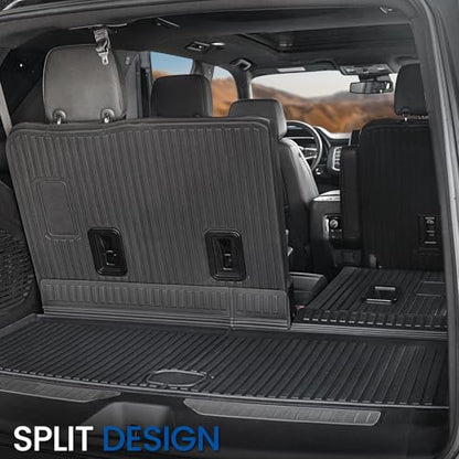 Cargo Mat Backrest Mats for 2021-2025 2026 Chevrolet Chevy Tahoe/GMC Yukon Accessories(Not for Yukon XL), All Weather TPE Trunk Liner 3rd Row Seat Back Covers(Cargo Mat+3rd Row Backrest Mat) - style: Cargo Mat+3rd Row Backrest Mat