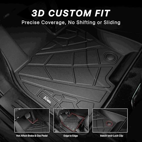 KARPAL Floor Mats for 2017-2025 Mazda CX5, All Weather TPE Custom Fit Floor Liners Car Mats Accessories, 1st & 2nd Row - style: 2017-2025 | For Mazda CX5 | 1st & 2nd Row