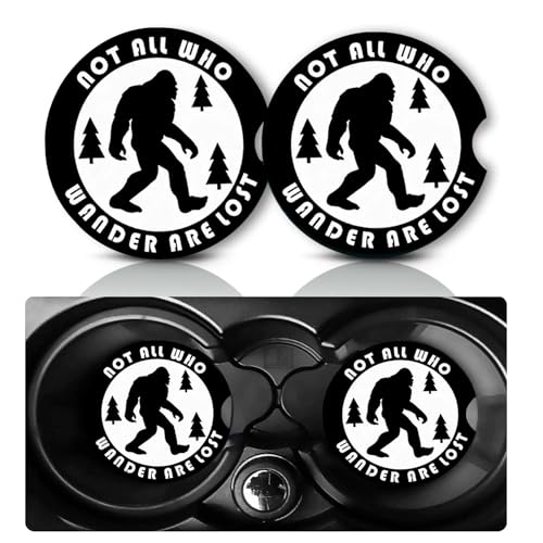 Car Coasters for Cup Holders,2 PCS Universal Non-Slip Bigfoot Car Coasters,2.75" Rubber Mat,Big Foot Cars Accessories Cup Drink Coaster Decor Sasquatch Gifts for Men,Women,Dad,Grandpa - color: Bigfoot