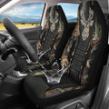 Camo Hunting Buck 2 Piece Car Front Seat Covers Only, Universal Washable Breathable, Waterproof Auto Seat Protector Cover - color: Green Camo hunting Buck