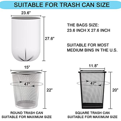 10 Gallon Trash Bags - 18 Micron Ultra Thick Strong Clear Medium Size Garbage Bin Liners for Office Kitchen, Fit 8-10 Gallon, 90 Count - size: 1 Count (Pack of 90)