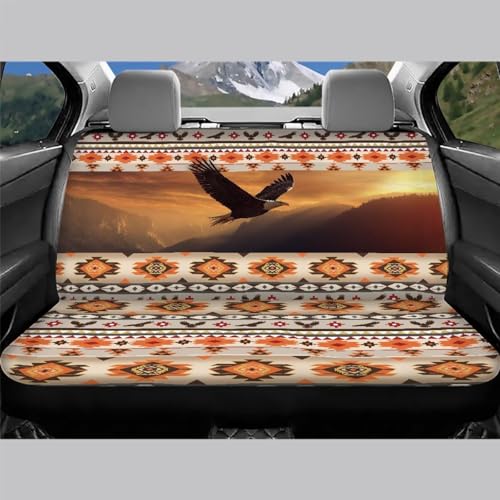 WELLFLYHOM Aztec Eagle Car Seat Cover Rear Bench Seat Covers for Truck SUV Native Tribal Universal Fit Car Accessories Auto Bench Seat Cover - color: Aztec Eagle