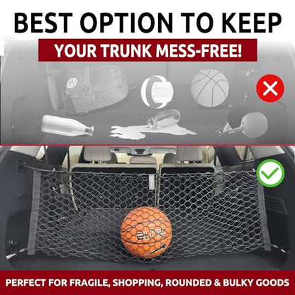 Envelope Style Trunk Mesh Cargo Net for Infiniti JX35 QX60 + HYBRID 2013 - 2025, Automotive Exterior Accessories - Car Trunk Storage Organizers, Cargo Bed Net for Car, Smart Vehicle Storage Organizer