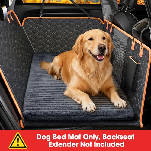 Backseat Pet Bed Mat, Non-Slip Dog Bed for Car Back Seat, Washable Travel Pet Mat with Removable Cover, Dog Seat Covers Protector Fit for Backseat Extenders and Trucks SUVs, 54"x 24.8", Grey
