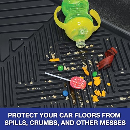 ClimaTex Heavy Duty Car, Truck, Van, and SUV Automotive Floor Mat for Floor Protection, Weatherproof Deep Channel No-Slip Front and Back Seat Liner Mats, 3 Piece Set, Black - color: Black, style: 3-Piece Set