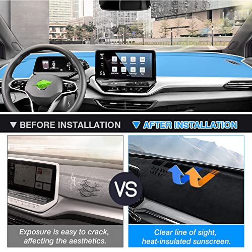 Autorder Dashboard Cover Mat for Volkswagen ID.4 VW ID4 2021-2025 2026 Accessories Dash Cover Flannel Dash Mat Sunshade Glare UV Rays Protector - size: For Volkswagen ID.4 2021-2026