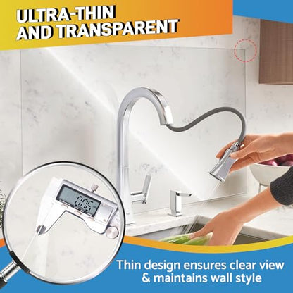 Clear Wall Protector, Electrostatic Wall Protective Film, Transparent Static Cling Plastic Stickers for Kitchen & Office from Bin, Chair Back, Furniture, Door, Dog, Cat 6.6 ft - size: 15.7inX6.6ft