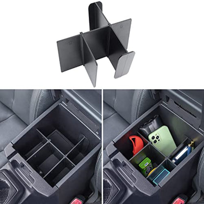Center Console Dividers Organizer Compatible with Toyota Tacoma 2016-2021 2022 2023 Accessories,Insert Box ABS Secondary Storage