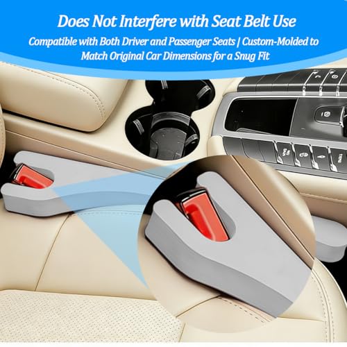 Car Seat Gap Filler, 2PCS Between Seat and Centre Console No Drop Vehicle Gap Plug, Automotive Interior Front Chair Blocker Stop Things from Dropping, Universal for SUV Caravan Truck (Grey) - color: Grey