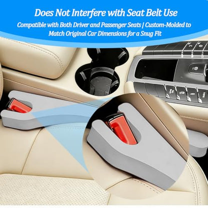 Car Seat Gap Filler, 2PCS Between Seat and Centre Console No Drop Vehicle Gap Plug, Automotive Interior Front Chair Blocker Stop Things from Dropping, Universal for SUV Caravan Truck (Grey) - color: Grey