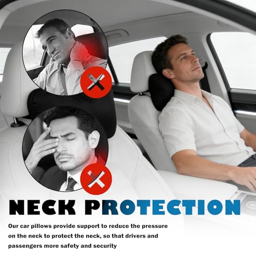 2PCS Car Headrest Pillow Soft & Comfortable,Breathable Car Neck Pillow for Neck Support & Relieve Driving Fatigue,All-Season Necks Pillows for Cars Interior Accessories