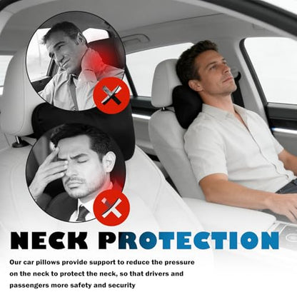 2PCS Car Headrest Pillow Soft & Comfortable,Breathable Car Neck Pillow for Neck Support & Relieve Driving Fatigue,All-Season Necks Pillows for Cars Interior Accessories