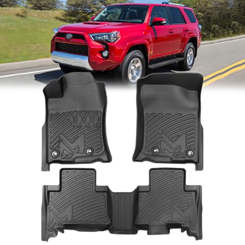 Floor Mats Custom for Toyota 4Runner 2013-2024 (7 Seats & 5 Seats) & 2014-2024 Lexus GX460, All Weather Cover Protection Waterproof Black TPE Automotive Floor Liner Front & Rear Row Full Set Car Mats - size: 3PCS (2Row), style: For 2013-2024 | Toyota 4Run