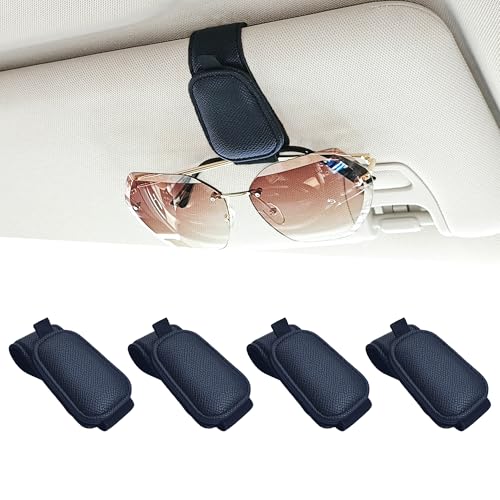 Yuoyar 2 Packs Magnetic Sunglass Holder for Car Visor (4Pcs Black) | Magnetic Interior Car Accessories - color: Black, size: 4pcs