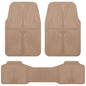 CAR PASS Rubber Car Mats,Car Floor Mats All Weather, Waterproof Trim-to Fit Automotive Floor Mats for Cars Trucks SUV,Anti-Slip Easy Clean, Heavy Duty Car Mats Full Set 3-Piece,All Beige - color: All-Beige