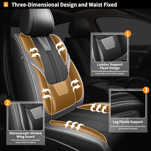 AOMSAZTO Seat Covers Full Set 5 Seats Custom Fit for Honda Ridgeline 2006-2014 & 2024-2025: Seat Cover Leather Breathable Waterproof Compatible Airbag (Black&Gray) - color: #092 Black&Gray, size: 2006-2014&2024-2025-5 seat covers full set