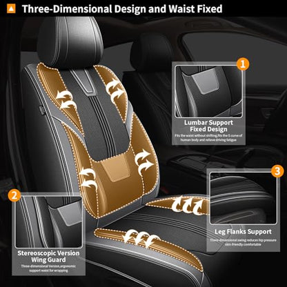 AOMSAZTO Seat Covers Full Set 5 Seats Custom Fit for Honda Ridgeline 2006-2014 & 2024-2025: Seat Cover Leather Breathable Waterproof Compatible Airbag (Black&Gray) - color: #092 Black&Gray, size: 2006-2014&2024-2025-5 seat covers full set