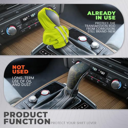Gear Shift Hoodie, Gear Shift Cover, Fashionable Hoodie Automotive Gear Shift Knob Protector, Car Accessories Mini Sweater Gear Shift Knob Cover for Car Gear Shift Levers (Green-2PCS) - color: Green-2PCS