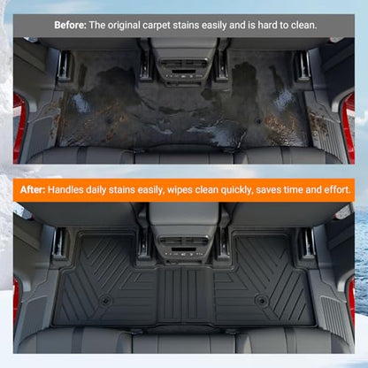 powoq Floor Mat Compatible with 2023-2026 Honda Pilot Cargo Mat Floor Liner Cargo Trunk Liner TPE Replacement for 2023-2026 Honda Pilot Accessories (Trunk Mat with Backrest Mat+Floor Mats) - size: Compatible with Honda Pilot | 2023-2026