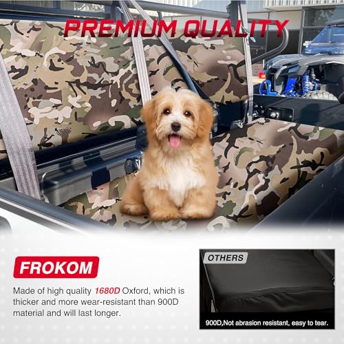 Mule Seat Cover, UTV Front Bench Seat Cover Fit for Mule 3000 3010 3020 4000 4010 2001-2024,1680D Oxford Fabric Waterproof Camo