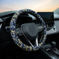 Navy Spherical Flowers Steering Wheel Cover Auto Steering Wheel Protector, Anti-Slip, Absorbing Sweat, Universal Flowers Car Accessories 14.5–15 inch,Fit for Most Car, Trucks, SUV - style: Navy Spherical Flowers JQ