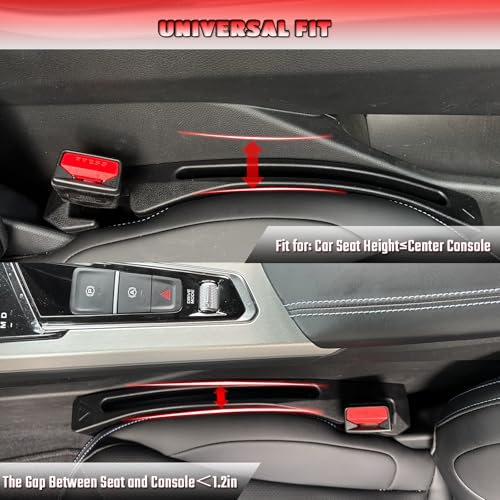 Toyota Grand Highlander Seat Gap Filler, Car Seat Gap Filler Organizer Stop Things from Dropping Customized Interior Accessories for Toyota Black, 2 Pack