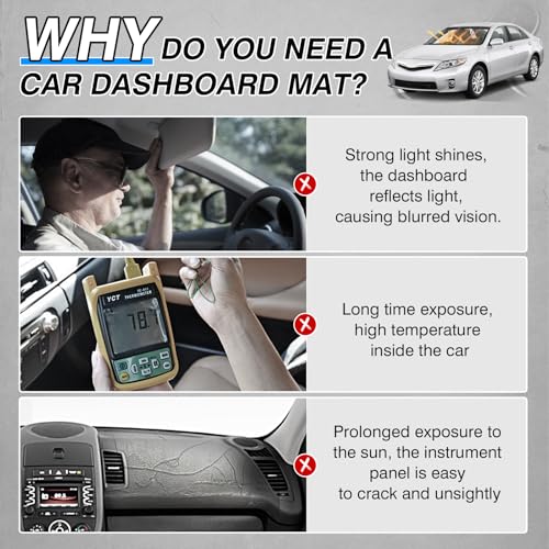 Cartist Dash Cover for Toyota Camry 2007 2008 2009 2010 2011 Dashboard Cover Mat Non-Slip Pad Carpet Sunshield Protector
