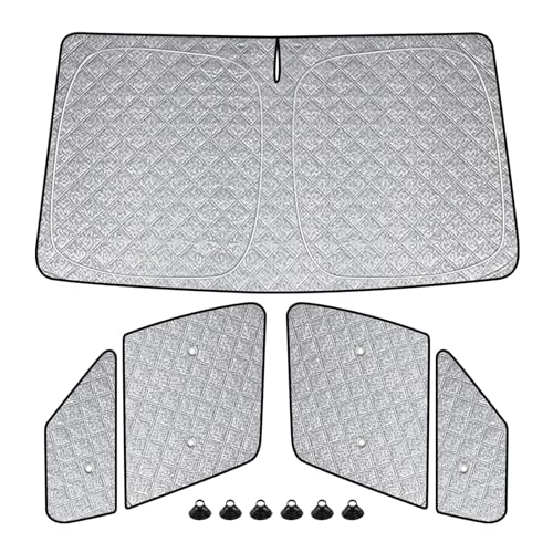 Windshield Sun Shade Customized for Mercedes Sprinter VS30 Van 2019-2026, 3PCS Foldable Car Windshield Cover Sun Protector for Front and Side Windows Reflect UV Privacy Protection - color: Front Window