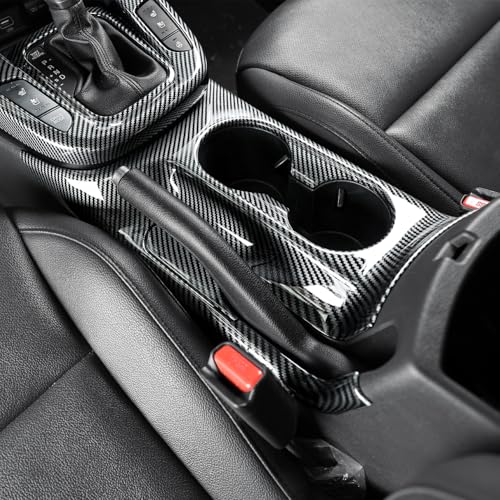Water Cup Holder Cover Decorative Sticker Handbrake Cover Plate Suitable Compatible with Kia Soul 2020-2025 Accessories Automotive Interior Decal - Carbon Fiber Pattern - color: Carbon