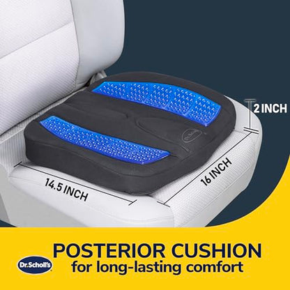 Dr. Scholl's Massaging Gel Posterior Seat Cushion for Car, Office, Home — Black - size: Posterior, style: Massaging Gel-Infused