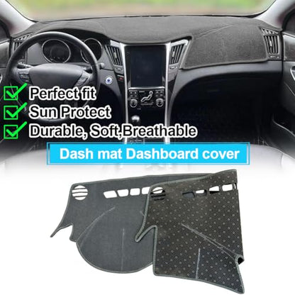 Dash Cover Compatible with Hyundai Sonata 2011 2012 2013 2014 Accessories Dashboard Cover Mat Non-Slip Carpet Sunshield Glare UV Rays Protector,Gray(1 PCS)