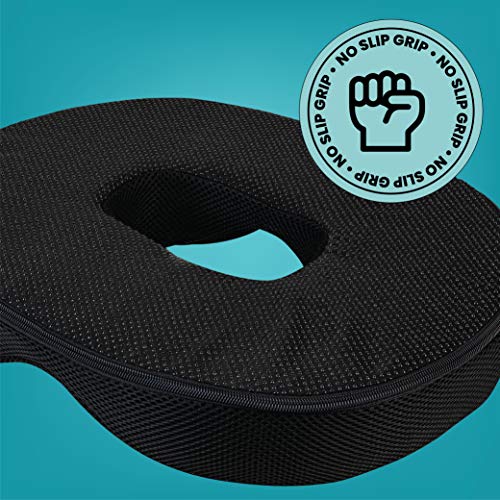 Gel Donut Pillow| Lifting Cushion | Donut Cushion for Tailbone Hemorrhoid Cushion Coccyx Sciatica Pregnancy Cushion, Black - color: Black Mesh