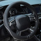 Rueesh Microfiber Leather Steering Wheel Cover Anti-Slip Matte Finish Auto Car Wheel Cover Universal 15 Inch Wheel Cover for Car Embossing Pattern (M (14.5"-15" Diameter), White Line) - color: White