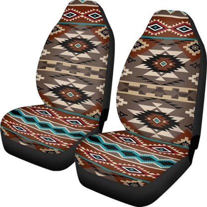 Dreaweet Geometric Aztec Car Seat Covers Front Seats Native American Tribal Car Accessories 2 Piece Washable & Universal Seat Covers for Cars SUV Sedan Trucks - color: Geometric Aztec