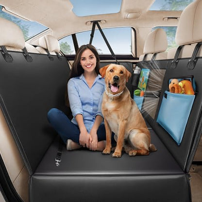 Back Seat Pet Cover for Dogs 59", Upgraded PU Leather Back Seat Extender with Hard Bottom Holds 400LBS, Waterproof Anti-Scratch, Dog Backseat Cover for Cars, SUV & Small Truck - size: XL