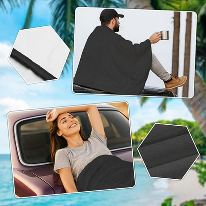 Car Seat Towel Cover After Gym, Car Seat Cover Towel – Sweatproof, Washable, Non-Slip Cover for Cars, SUVs (2 Pack, Black) - color: Black