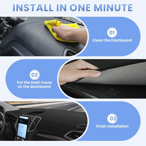 Sunsdrew Dash Cover for 2015-2025 Ford Edge Dashboard Cover Mat for Edge Accessories Sunshade Nonslip Mesh Protector No Glare - size: 15+Ford Edge Dash Cover