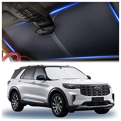 300T Thickened Automotive Glass Sunshade and Comes with Storage Bag,Keep Car Interior Cool,Universal Windshield Sun Shade Fit for Cars,Trucks,SUVs (L: 57.08 * 31.5 inch) - color: L(57.08 × 31.5 inch)