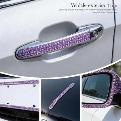 Purple Rhinestone Ribbon,0.2 Inch Wide 10 Yards 1 Roll, Self Adhesive Crystal Diamond Bling Strips for Car Decoration, DIY Crafts, Home Decor, (Purple)