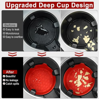 SINGARO Car Cup Holder Coaster, Silicone Cup Holder Insert, Universal Non-Slip Cup Holders, Car Accessories Interior for Women and Man 4 Pack Red - color: Red