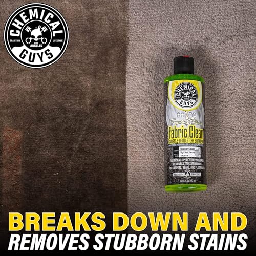 Chemical Guys Foaming Citrus Fabric Clean Drill Brush Kit - High Foaming Stain and Odor Remover, Upholstery, Floor Mat & Car Carpet Cleaner, Deep Cleans & Deodorizes, Citrus Scent - 16 fl oz - size: 16 Fl Oz Drill Brush Kit