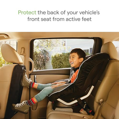 Munchkin® Back Seat Cover for Kids, Deluxe Kick Mats™ Car Seat Protector, Black, 2 Pack