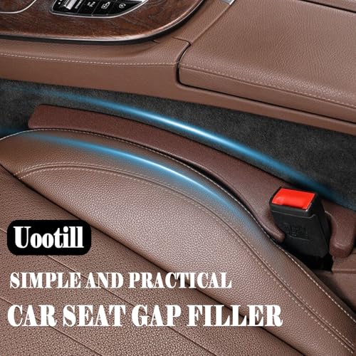 2 Pack Car Seat Gap Filler, No Drop Seat Guard, No More Lost Items, Prevents Drops & Clutter–Universal Fit Seat Gap Plug for Cars, SUVs & Trucks (Brown 2Pcs) - color: Brown