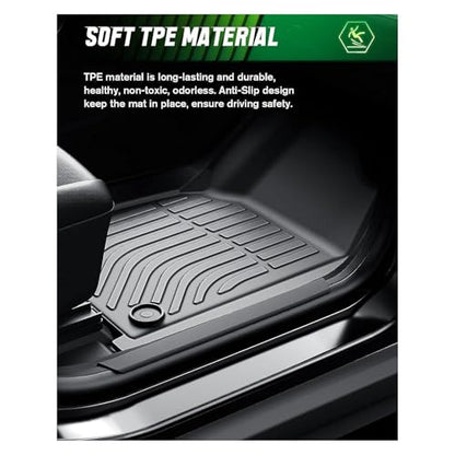 VIWIK Floor Mats Compatible for 2013-2018 Ram 1500/2500/ 3500 Crew Cab, 2019-2024 Ram 1500 Classic Crew Cab, Automotive Car Floor Mats All Weather Custom Floor Liners TPE Black - style: Fit for 2009-2018 Ram Crew Cab