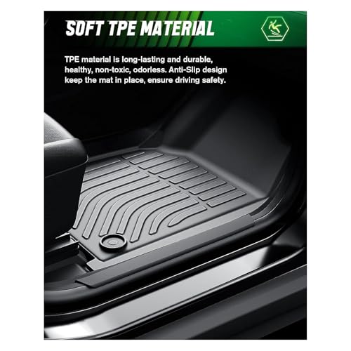 VIWIK Floor Mats Compatible for 2013-2018 Ram 1500/2500/ 3500 Crew Cab, 2019-2024 Ram 1500 Classic Crew Cab, Automotive Car Floor Mats All Weather Custom Floor Liners TPE Black - style: Fit for 2009-2018 Ram Crew Cab