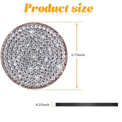 Bling Car Cup Holder Coaster, 2PCS 2.75 Inch Crystal Rhinestone Anti Slip Vehicle Drink Cup Mat for Women Girls, Auto Interior Embedded in Ornaments. Universal Fit (Golden Diamond) - color: Golden Diamond