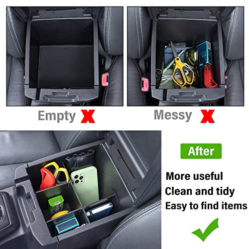 Center Console Dividers Organizer Compatible with Toyota Tacoma 2016-2021 2022 2023 Accessories,Insert Box ABS Secondary Storage